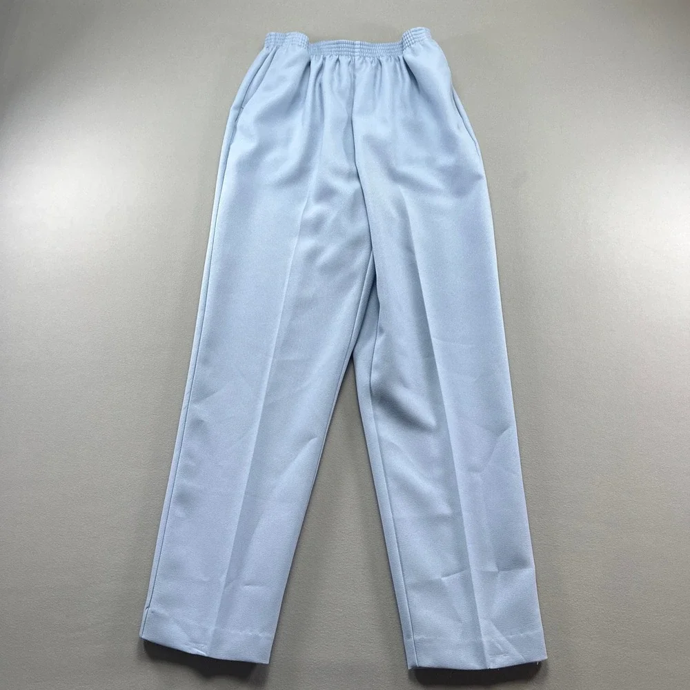 Alfred Dunner 2 Piece Pant Suit Set Women 12 Blue Notch Lapel Formal Office Wear